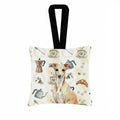 Fawn Italian Greyhound Coffee Bar Hanging Square Fabric Ornament 3.5 � 3.5 Decorative Door-Knob & Tree Hanger, Soft Fabric