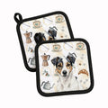 White and Black Jack Russell Terrier Coffee Bar Pot Holder Set of 2 Heat Resistant Quilted Hot Pads 7.5 x 7.5 Inch, Insulated Kitchen Trivets for Cooking & Baking