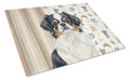 Tricolor Japanese Chin Coffee Bar Cutting Board Tempered Glass Kitchen Cutting Surface, Heat Resistant Chopping, Non-Slip Feet, Food Prep & Serving
