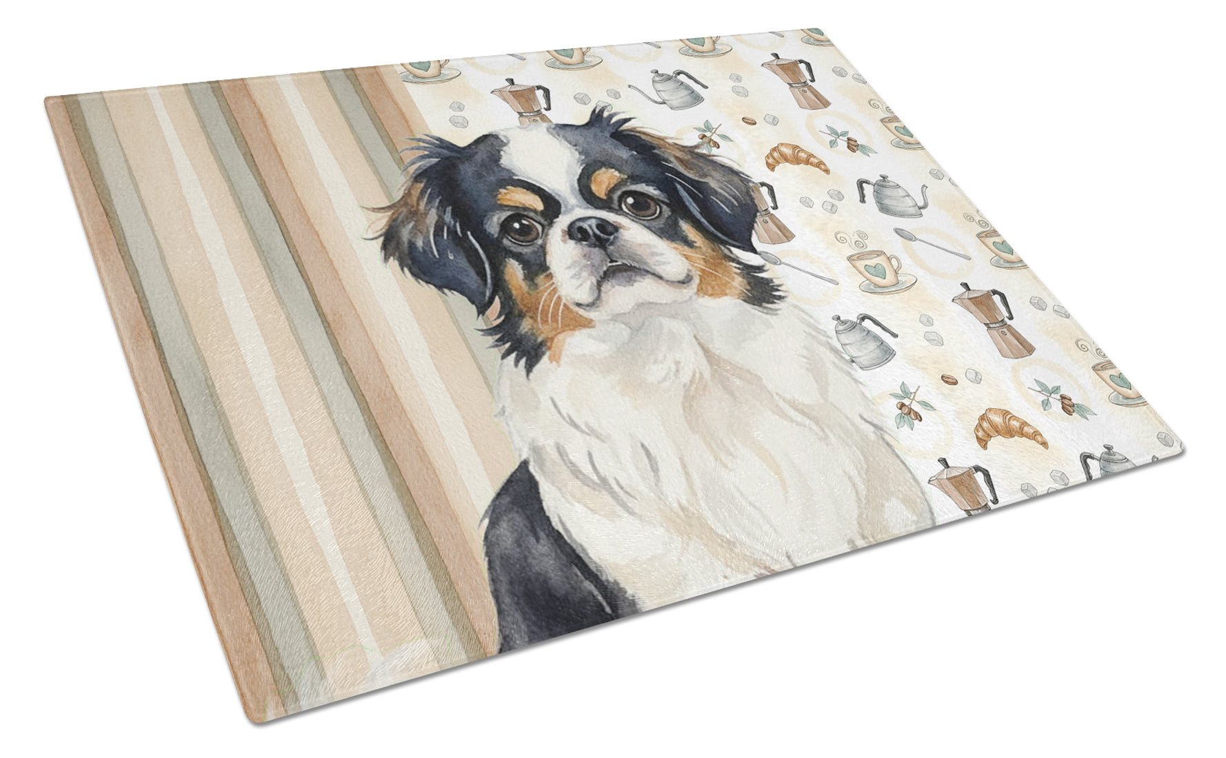 Tricolor Japanese Chin Coffee Bar Cutting Board Tempered Glass Kitchen Cutting Surface, Heat Resistant Chopping, Non-Slip Feet, Food Prep & Serving