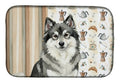 Keeshond Coffee Bar Dish Drying Mat Absorbent Dish Drying Mat Pad for Kitchen Counter Dish Drainer Mat for Countertop, 14 x 21", Multicolor