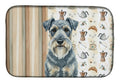 Kerry Blue Terrier Coffee Bar Dish Drying Mat Absorbent Dish Drying Mat Pad for Kitchen Counter Dish Drainer Mat for Countertop, 14 x 21", Multicolor