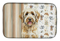 Labradoodle Coffee Bar Dish Drying Mat Absorbent Dish Drying Mat Pad for Kitchen Counter Dish Drainer Mat for Countertop, 14 x 21", Multicolor