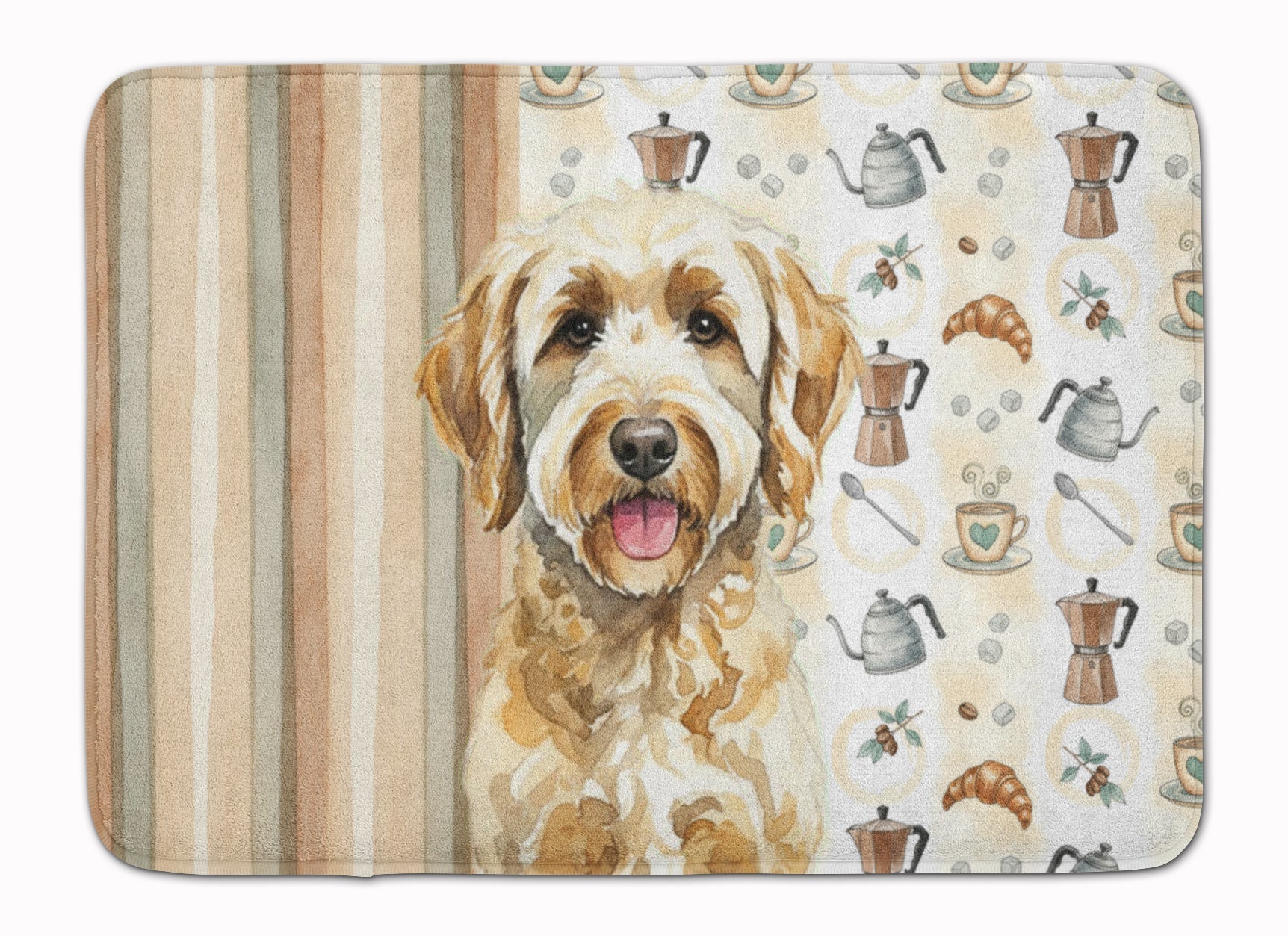 Labradoodle Coffee Bar Memory Foam Kitchen Mat Machine Washable Anti-Fatigue Cushion Comfort Bath or Kitchen Rug