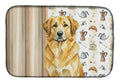 Lion Yellow Leonberger Coffee Bar Dish Drying Mat Absorbent Dish Drying Mat Pad for Kitchen Counter Dish Drainer Mat for Countertop, 14 x 21", Multicolor