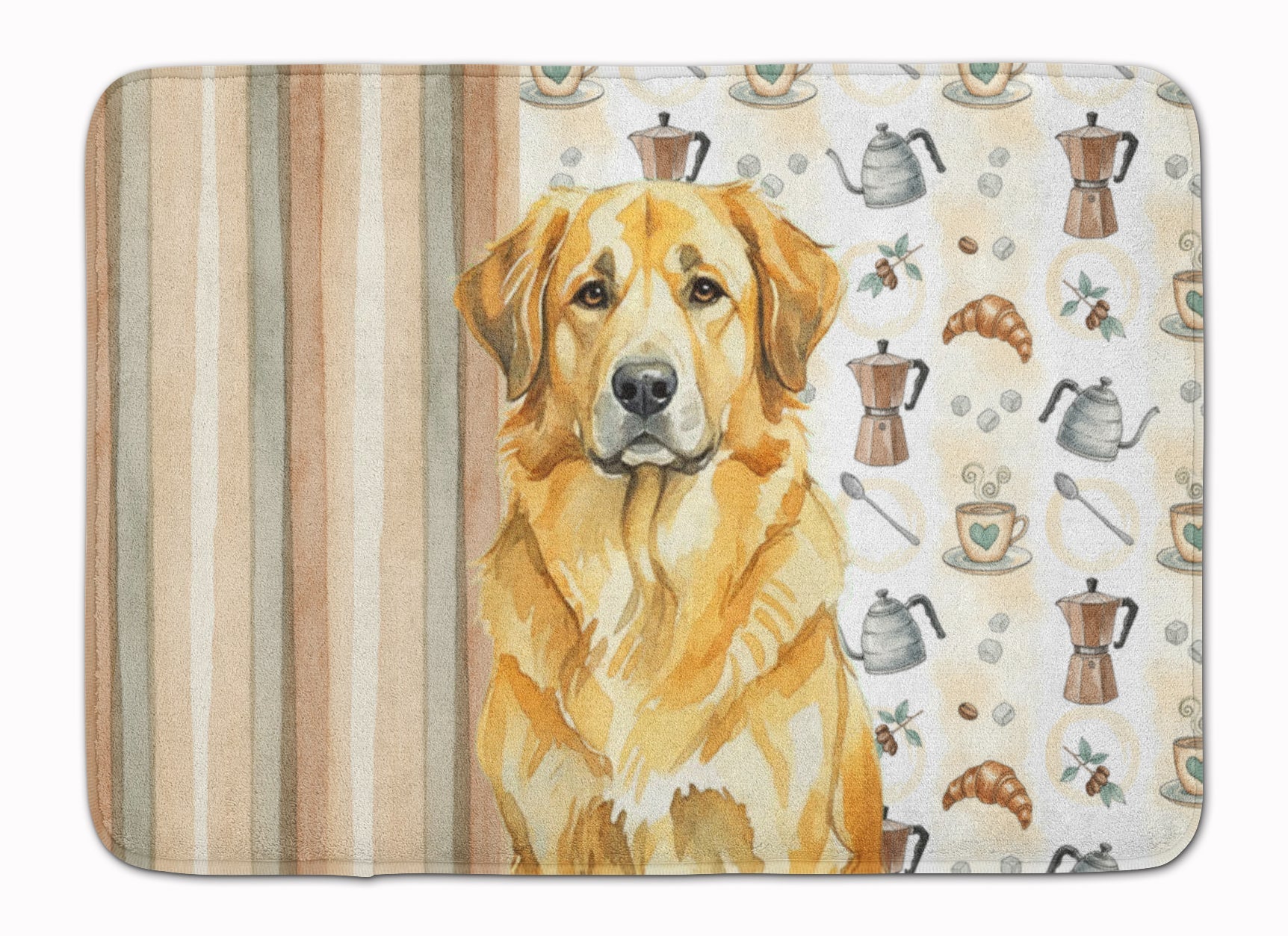 Lion Yellow Leonberger Coffee Bar Memory Foam Kitchen Mat Machine Washable Anti-Fatigue Cushion Comfort Bath or Kitchen Rug