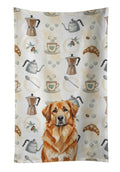 Red Leonberger Coffee Bar Kitchen Towel Velour Plush Front and Cotton Loop Back Machine Washable
