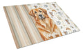Red Leonberger Coffee Bar Cutting Board Tempered Glass Kitchen Cutting Surface, Heat Resistant Chopping, Non-Slip Feet, Food Prep & Serving