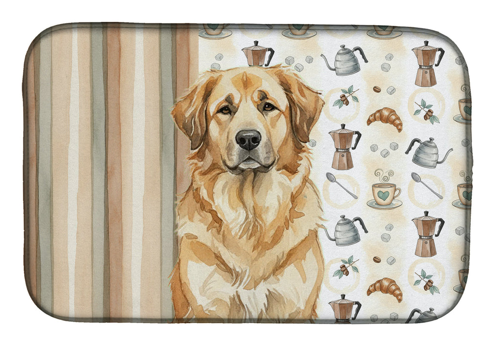 Sandy Leonberger Coffee Bar Dish Drying Mat Absorbent Dish Drying Mat Pad for Kitchen Counter Dish Drainer Mat for Countertop, 14 x 21", Multicolor