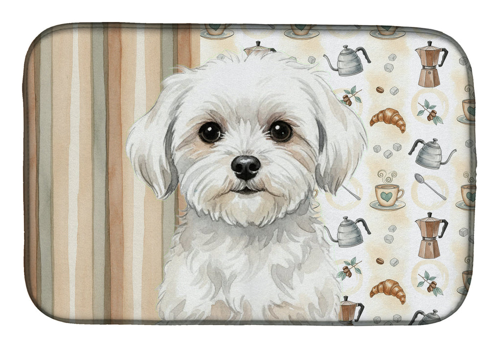 Maltese Coffee Bar Dish Drying Mat Absorbent Dish Drying Mat Pad for Kitchen Counter Dish Drainer Mat for Countertop, 14 x 21", Multicolor