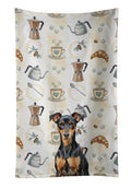 Manchester Terrier Coffee Bar Kitchen Towel Velour Plush Front and Cotton Loop Back Machine Washable