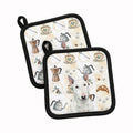 White Miniature Bull Terrier Coffee Bar Pot Holder Set of 2 Heat Resistant Quilted Hot Pads 7.5 x 7.5 Inch, Insulated Kitchen Trivets for Cooking & Baking