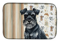Black Miniature Schnauzer Coffee Bar Dish Drying Mat Absorbent Dish Drying Mat Pad for Kitchen Counter Dish Drainer Mat for Countertop, 14 x 21", Multicolor