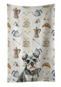 Miniature Schnauzer Coffee Bar Kitchen Towel Velour Plush Front and Cotton Loop Back Machine Washable
