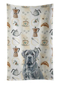 Blue Neapolitan Mastiff Coffee Bar Kitchen Towel Velour Plush Front and Cotton Loop Back Machine Washable