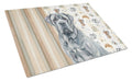Blue Neapolitan Mastiff Coffee Bar Cutting Board Tempered Glass Kitchen Cutting Surface, Heat Resistant Chopping, Non-Slip Feet, Food Prep & Serving