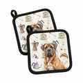 Neapolitan Mastiff Coffee Bar Pot Holder Set of 2 Heat Resistant Quilted Hot Pads 7.5 x 7.5 Inch, Insulated Kitchen Trivets for Cooking & Baking