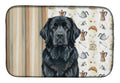 Black Newfoundland Coffee Bar Dish Drying Mat Absorbent Dish Drying Mat Pad for Kitchen Counter Dish Drainer Mat for Countertop, 14 x 21", Multicolor