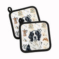Landseer Newfoundland Coffee Bar Pot Holder Set of 2 Heat Resistant Quilted Hot Pads 7.5 x 7.5 Inch, Insulated Kitchen Trivets for Cooking & Baking