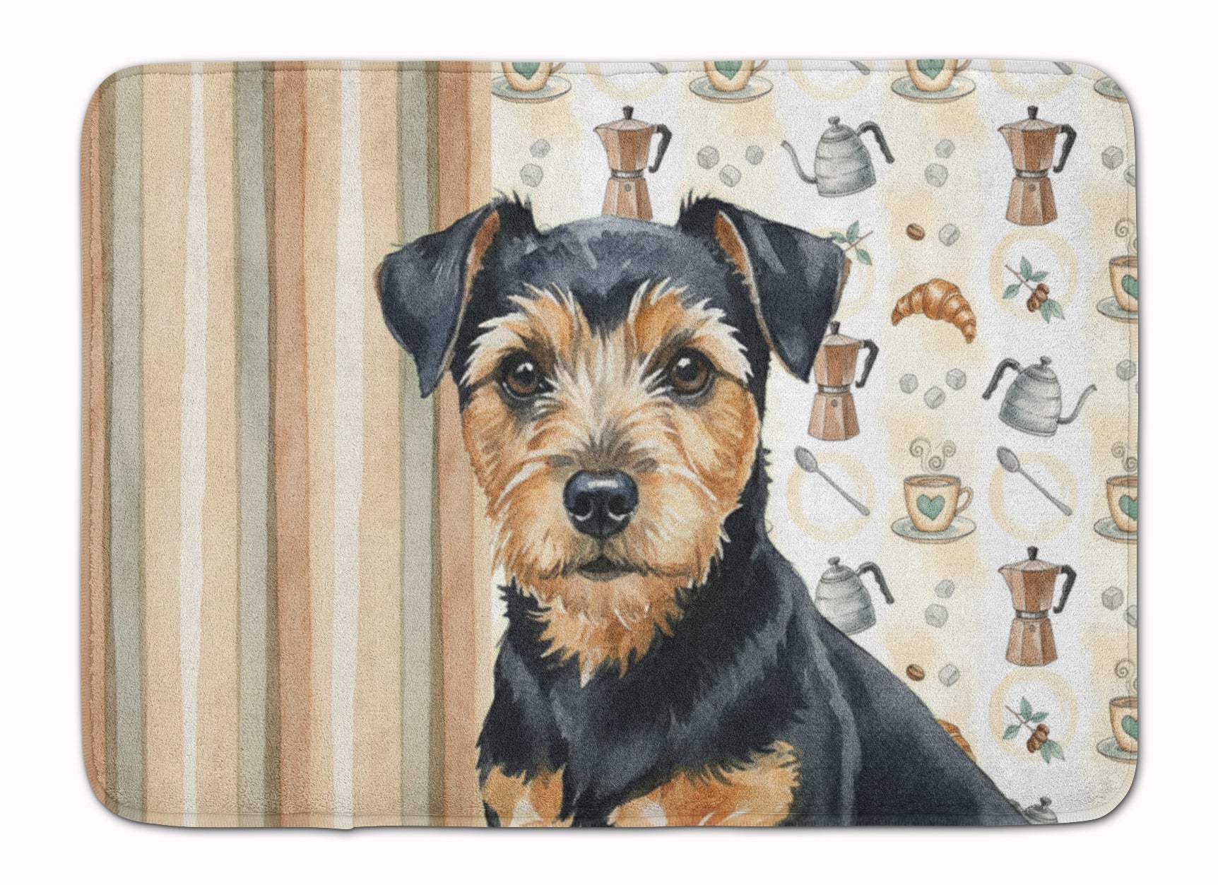 Black and Tan Norfolk Terrier Coffee Bar Memory Foam Kitchen Mat Machine Washable Anti-Fatigue Cushion Comfort Bath or Kitchen Rug