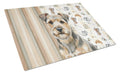 Grizzle and Tan Norfolk Terrier Coffee Bar Cutting Board Tempered Glass Kitchen Cutting Surface, Heat Resistant Chopping, Non-Slip Feet, Food Prep & Serving