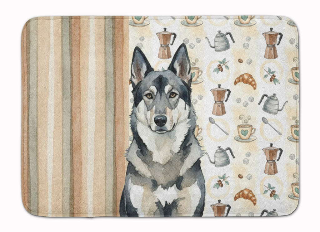 Norwegian Elkhound Coffee Bar Memory Foam Kitchen Mat Machine Washable Anti-Fatigue Cushion Comfort Bath or Kitchen Rug
