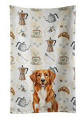 Orange Nova Scotia Duck Tolling Retriever Coffee Bar Kitchen Towel Velour Plush Front and Cotton Loop Back Machine Washable