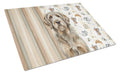 Grizzle and Tan Otterhound Coffee Bar Cutting Board Tempered Glass Kitchen Cutting Surface, Heat Resistant Chopping, Non-Slip Feet, Food Prep & Serving