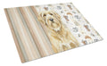 Wheaten and Tan Otterhound Coffee Bar Cutting Board Tempered Glass Kitchen Cutting Surface, Heat Resistant Chopping, Non-Slip Feet, Food Prep & Serving