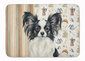 Black and White Papillon Coffee Bar Memory Foam Kitchen Mat Machine Washable Anti-Fatigue Cushion Comfort Bath or Kitchen Rug