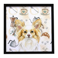 Lemon and White Papillon Coffee Bar Framed Metal Print Bathroom, Kitchen, Office, Home Decor Wall Art Ready to Hang, Square, 8X8