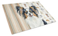 Tricoilor Papillon Coffee Bar Cutting Board Tempered Glass Kitchen Cutting Surface, Heat Resistant Chopping, Non-Slip Feet, Food Prep & Serving
