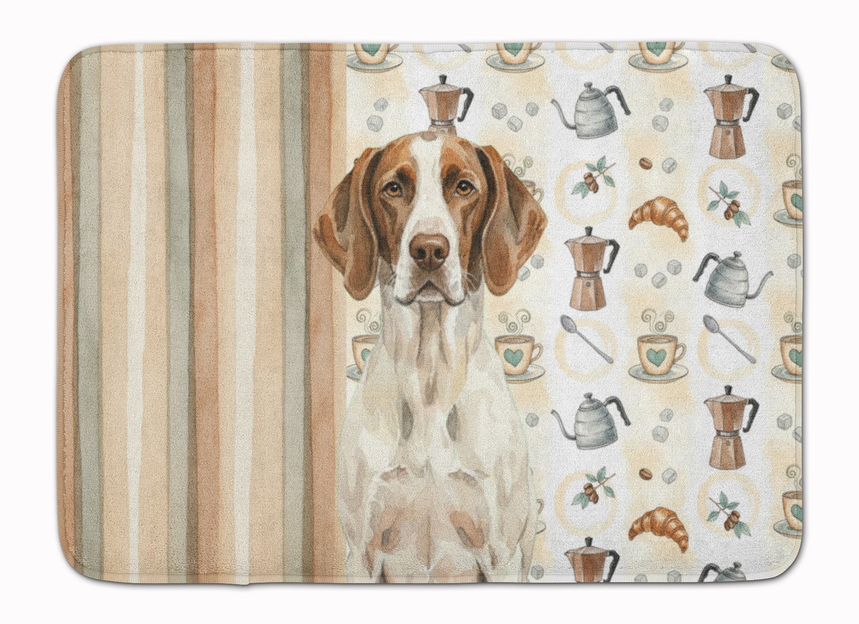 Liver and White Pointer Coffee Bar Memory Foam Kitchen Mat Machine Washable Anti-Fatigue Cushion Comfort Bath or Kitchen Rug