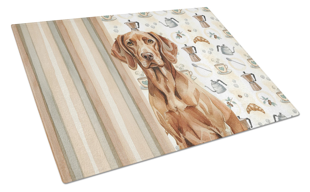 Liver Pointer Coffee Bar Cutting Board Tempered Glass Kitchen Cutting Surface, Heat Resistant Chopping, Non-Slip Feet, Food Prep & Serving