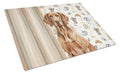 Liver Pointer Coffee Bar Cutting Board Tempered Glass Kitchen Cutting Surface, Heat Resistant Chopping, Non-Slip Feet, Food Prep & Serving
