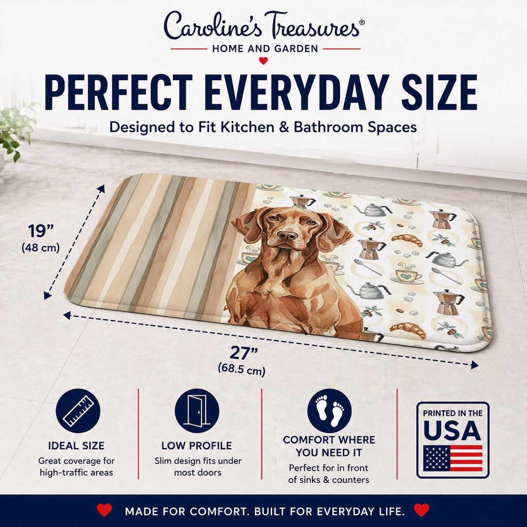 Liver Pointer Coffee Bar Memory Foam Kitchen Mat Machine Washable Anti-Fatigue Cushion Comfort Bath or Kitchen Rug
