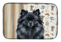 Black Pomeranian Coffee Bar Dish Drying Mat Absorbent Dish Drying Mat Pad for Kitchen Counter Dish Drainer Mat for Countertop, 14 x 21", Multicolor