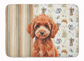 Miniature Red Poodle Coffee Bar Memory Foam Kitchen Mat Machine Washable Anti-Fatigue Cushion Comfort Bath or Kitchen Rug