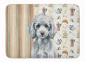 Miniature Silver Poodle Coffee Bar Memory Foam Kitchen Mat Machine Washable Anti-Fatigue Cushion Comfort Bath or Kitchen Rug