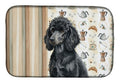Standard Black Poodle Coffee Bar Dish Drying Mat Absorbent Dish Drying Mat Pad for Kitchen Counter Dish Drainer Mat for Countertop, 14 x 21", Multicolor