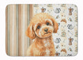 Toy Apricot Poodle Coffee Bar Memory Foam Kitchen Mat Machine Washable Anti-Fatigue Cushion Comfort Bath or Kitchen Rug