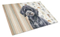 Toy Black Poodle Coffee Bar Cutting Board Tempered Glass Kitchen Cutting Surface, Heat Resistant Chopping, Non-Slip Feet, Food Prep & Serving