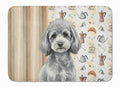 Toy Silver Poodle Coffee Bar Memory Foam Kitchen Mat Machine Washable Anti-Fatigue Cushion Comfort Bath or Kitchen Rug