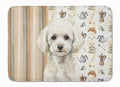 Toy White Poodle Coffee Bar Memory Foam Kitchen Mat Machine Washable Anti-Fatigue Cushion Comfort Bath or Kitchen Rug