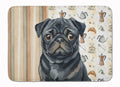 Black Pug Coffee Bar Memory Foam Kitchen Mat Machine Washable Anti-Fatigue Cushion Comfort Bath or Kitchen Rug