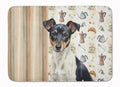 Black and White Rat Terrier Coffee Bar Memory Foam Kitchen Mat Machine Washable Anti-Fatigue Cushion Comfort Bath or Kitchen Rug