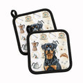 Rottweiler Coffee Bar Pot Holder Set of 2 Heat Resistant Quilted Hot Pads 7.5 x 7.5 Inch, Insulated Kitchen Trivets for Cooking & Baking