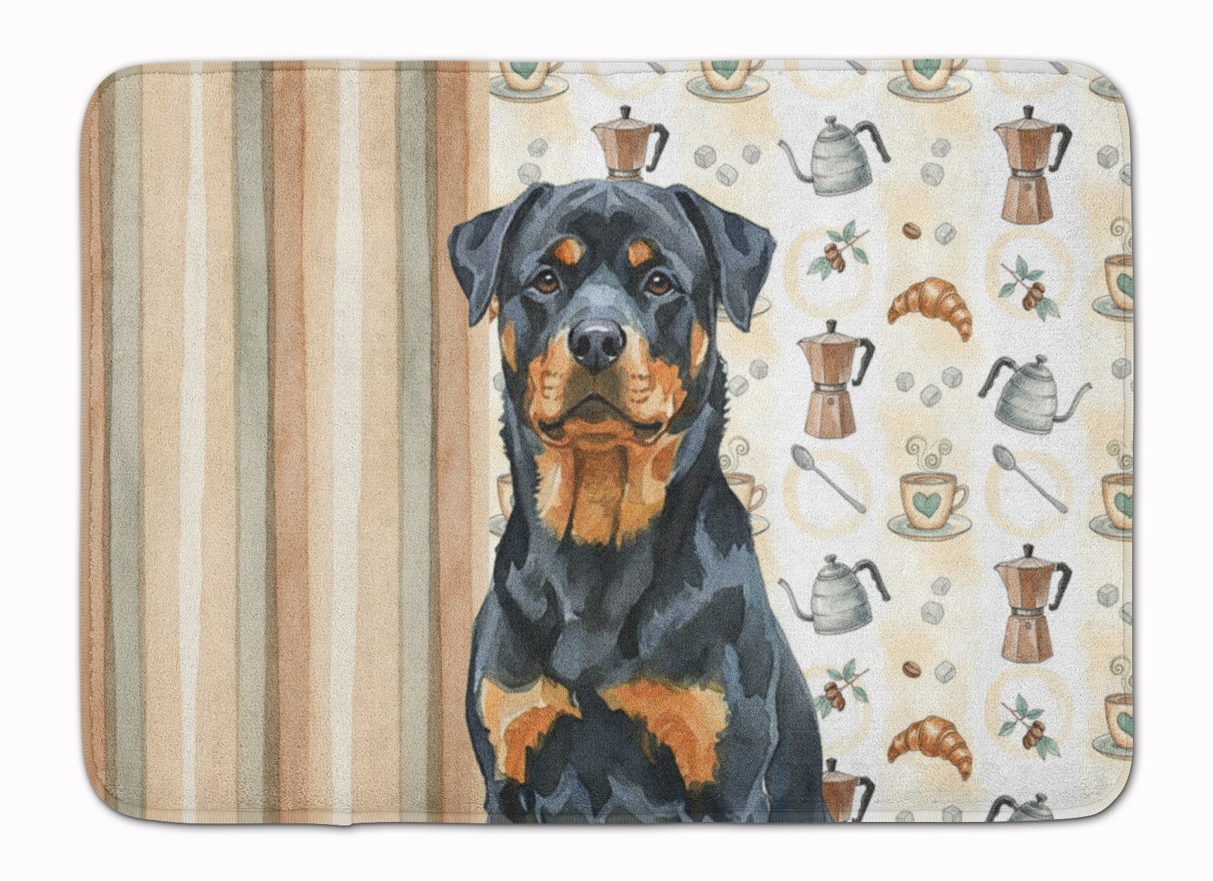 Rottweiler Coffee Bar Memory Foam Kitchen Mat Machine Washable Anti-Fatigue Cushion Comfort Bath or Kitchen Rug