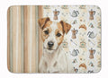 White with Tan Markings Russell Terrier Coffee Bar Memory Foam Kitchen Mat Machine Washable Anti-Fatigue Cushion Comfort Bath or Kitchen Rug