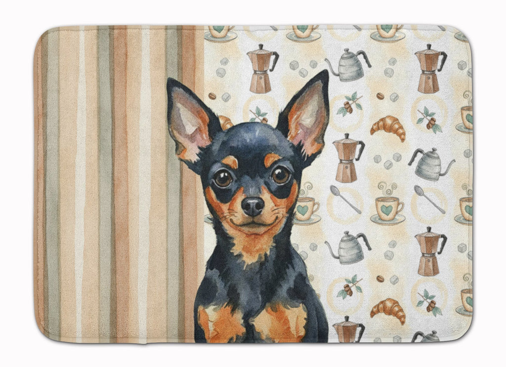 Black and Tan Russian Toy Coffee Bar Memory Foam Kitchen Mat Machine Washable Anti-Fatigue Cushion Comfort Bath or Kitchen Rug
